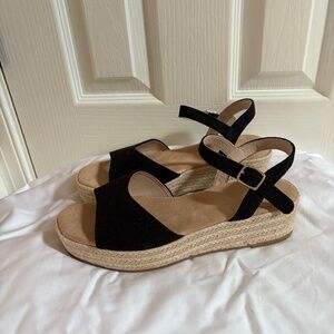 Old Navy Women's Espadrille Open Toe Black Jack Sandals